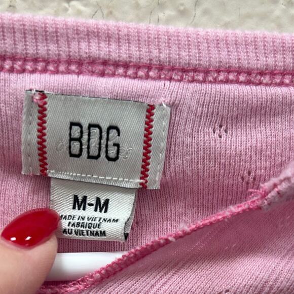 Urban Outfitters BDG Pink Crop Thermal Top size M - Picture 5 of 8